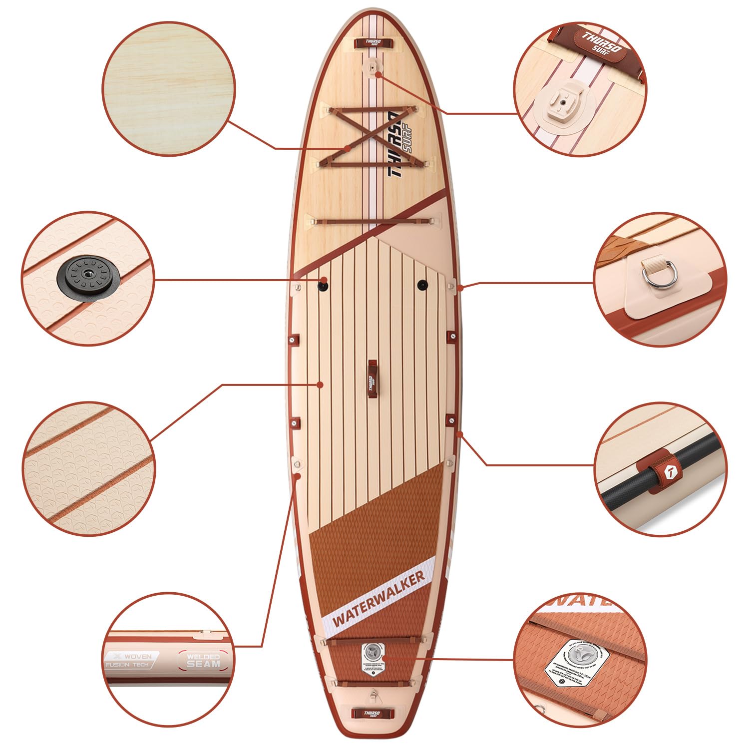 Amazon.com: THURSO SURF Waterwalker 132 11 ft Paddle Board
